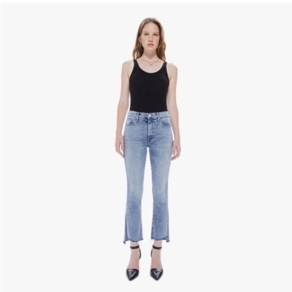 Mother Jeans The Insider Crop Step Fray in Twice Shy